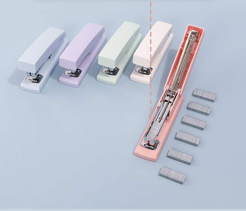 Shanghui 1366 Morandi Color stapler, medium-sized stapler for students and offices, 24/6 universal new stationery pic 15