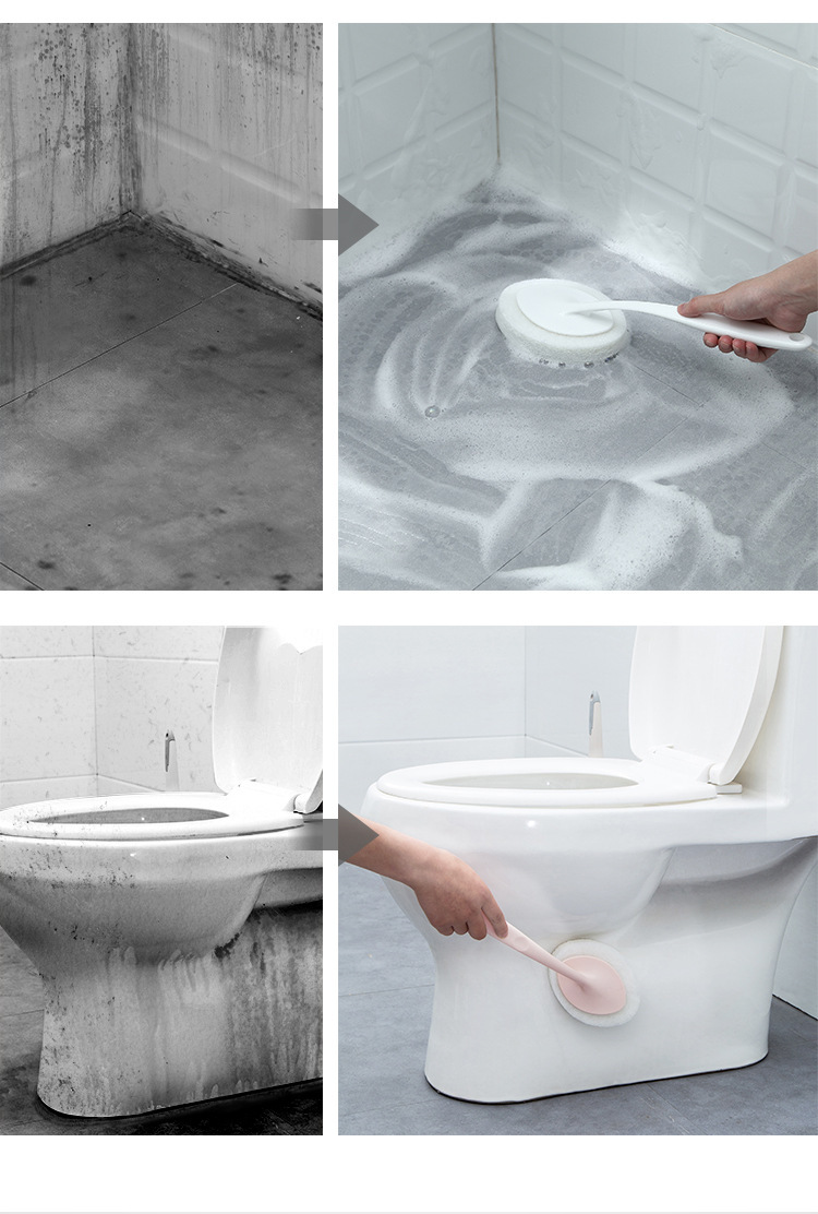 Long-handled sponge brush, wall cleaning brush, bathtub and toilet sponge brush, floor tile brush, sponge scouring pad pic 5