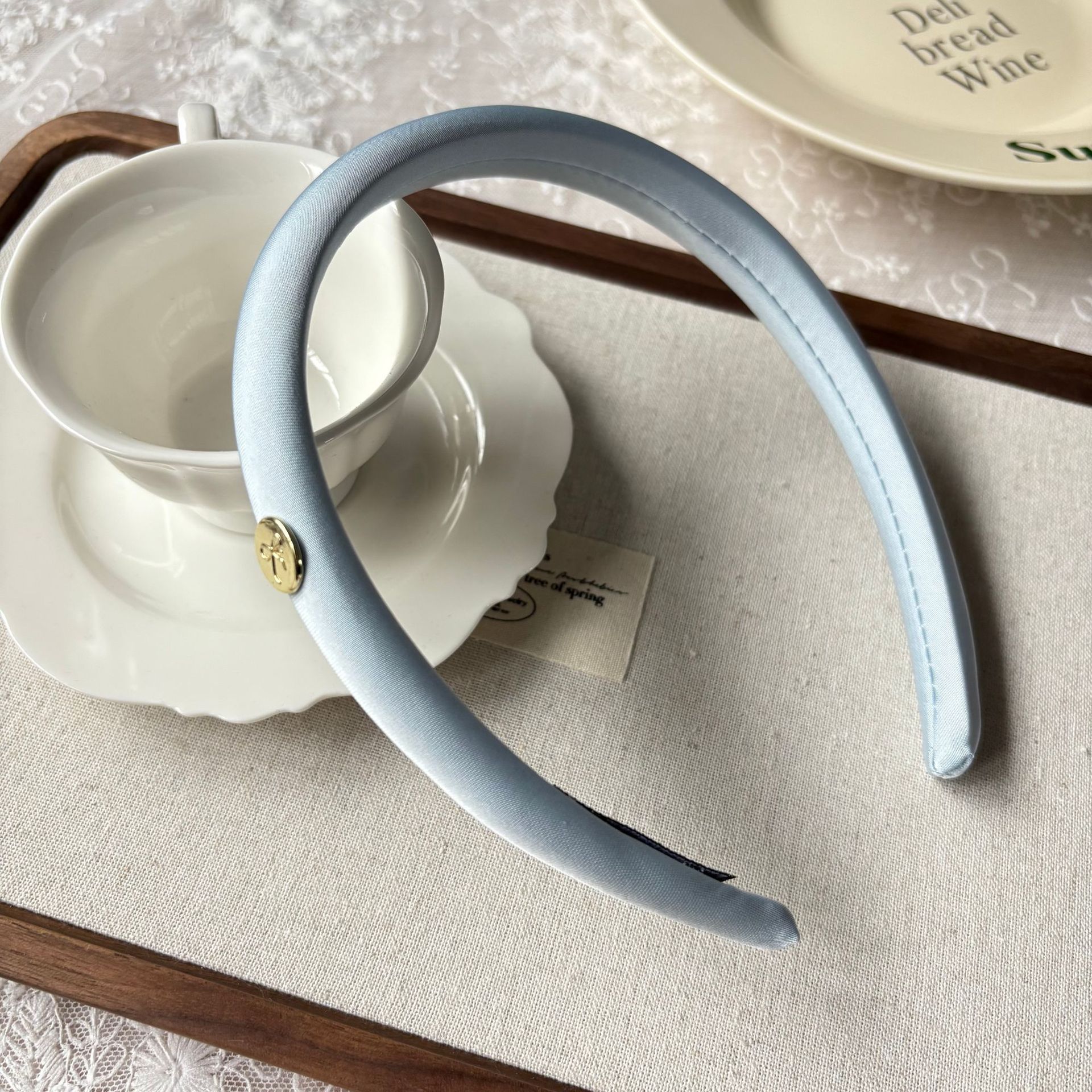 Spring new solid-color satin hair band for women, high head pressure headband, high-end and light luxury hair tie and hairpin headwear pic 37