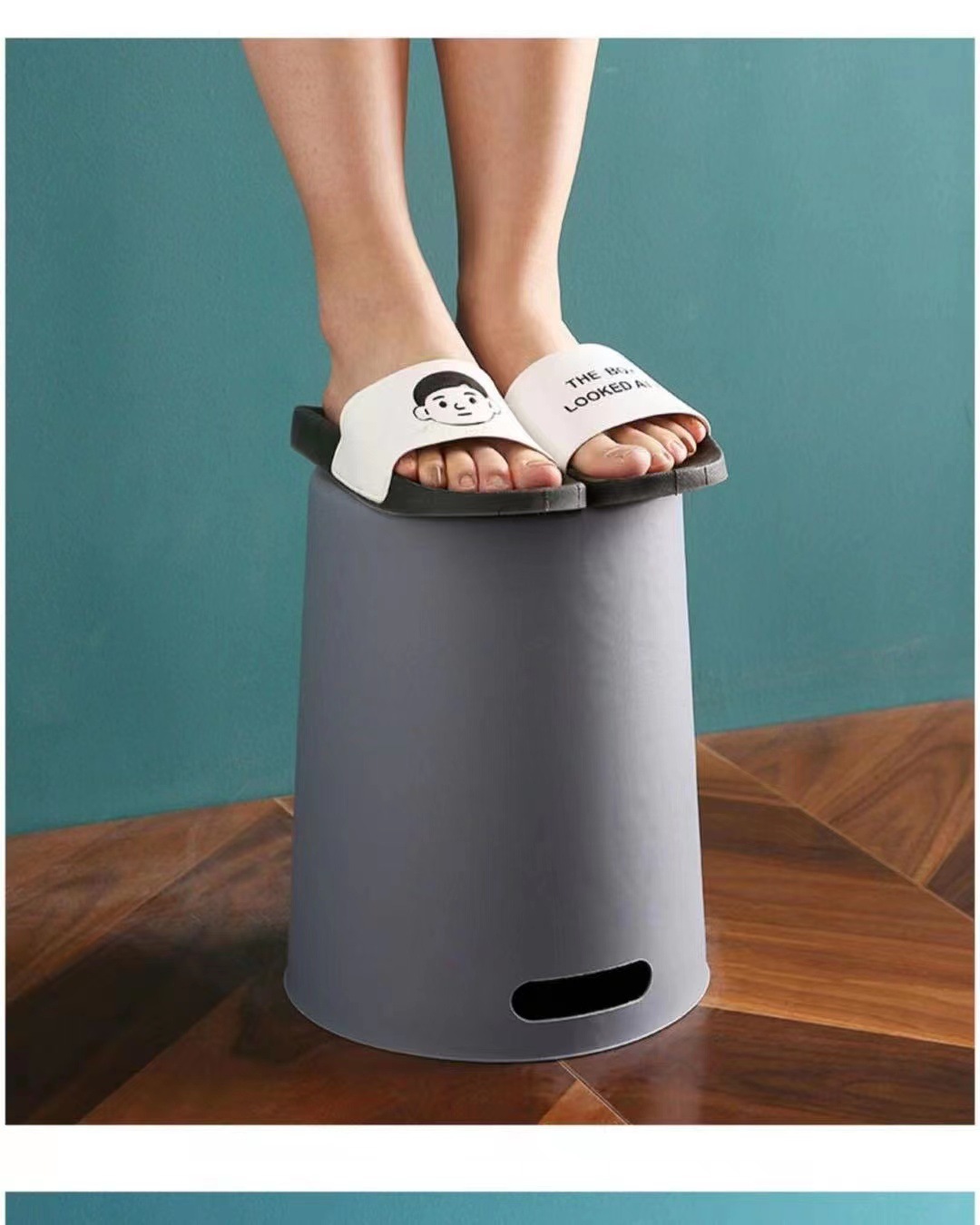 Wholesale of household thickened large-capacity round trash cans for bedrooms, offices, uncovered kitchens pic 3