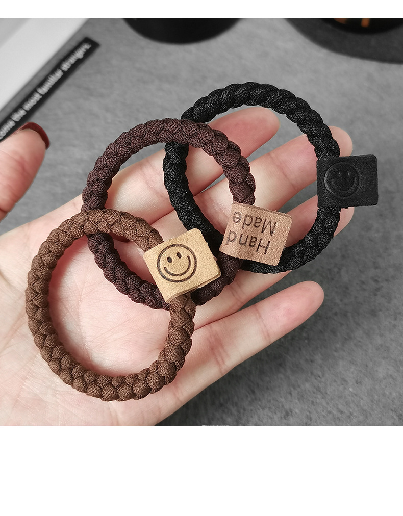 韩国锁链皮筋可爱笑脸少女扎头发绳发圈高弹力简约气质头绳发饰详情43
