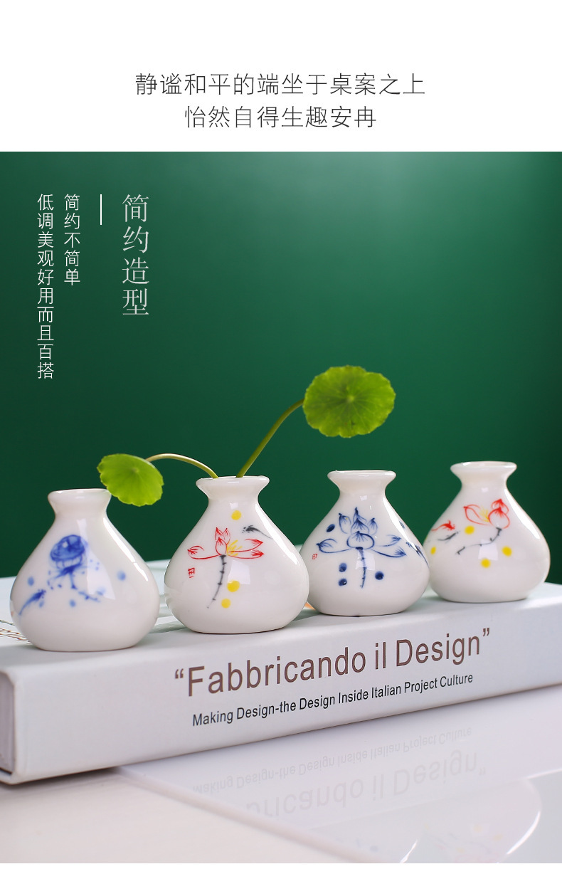 Xiaoyin Ceramic Creative Mini Ceramic ornaments, hotel furniture and supplies, small vases, living room small plate decorations, modern and simple pic 6