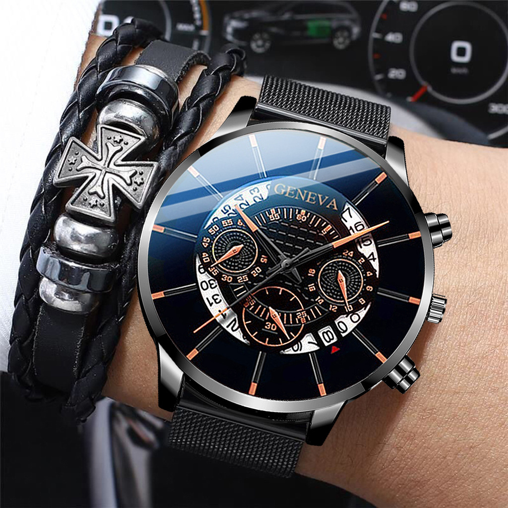 Aliexpress best-selling alloy mesh band watch, ultra-thin mesh band multi-functional casual steel band quartz watch for men pic 19