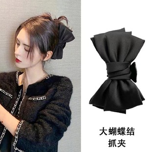 公主高级感大号发抓盘发蝴蝶结抓夹鲨鱼夹后脑勺发夹布艺发饰头饰详情7