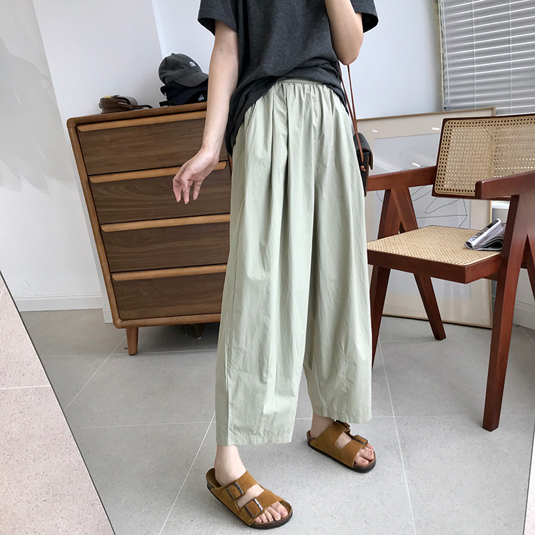 巨百搭轻薄透气酵洗棉小个子奶奶裤九分宽松显瘦休闲裤女夏季薄款详情15