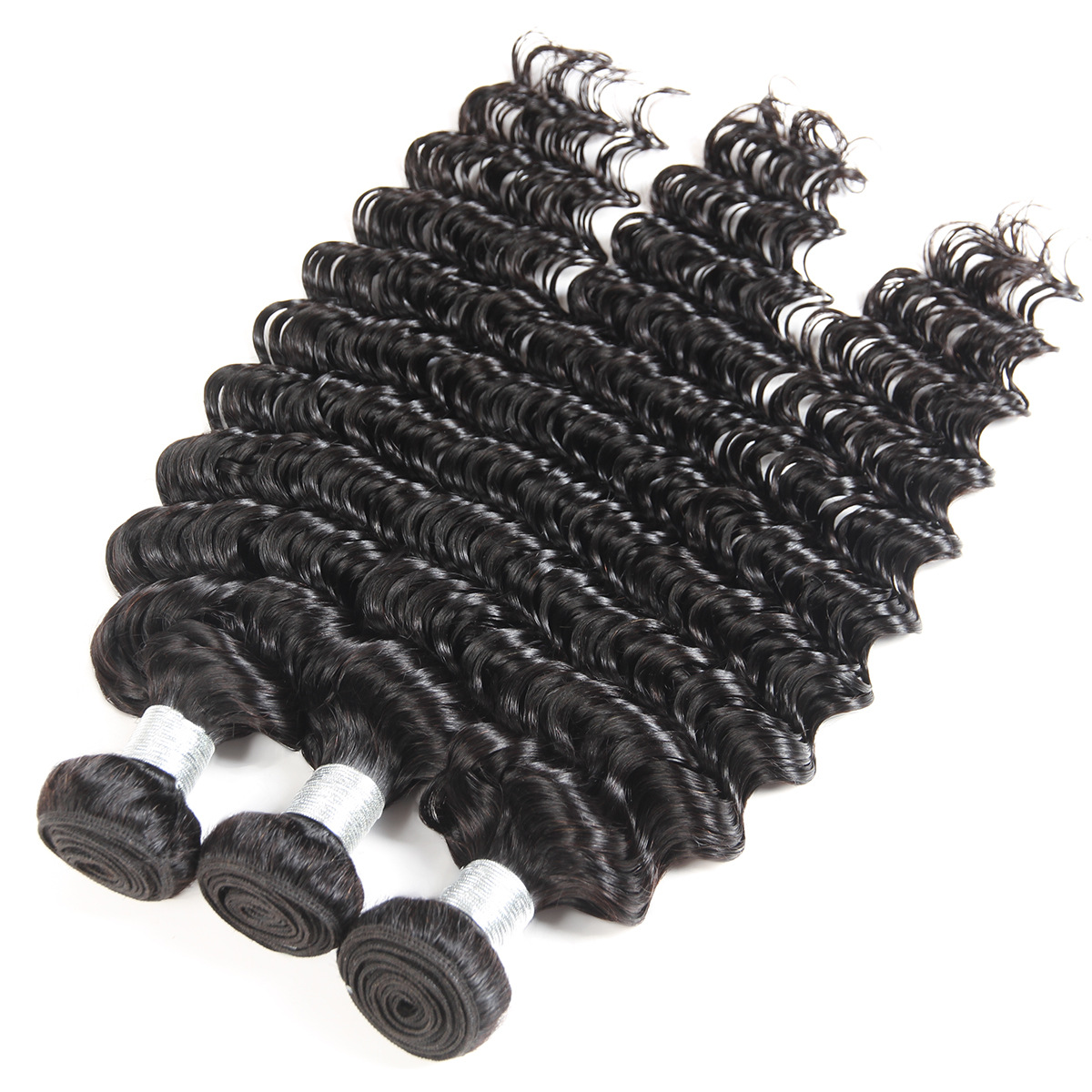 Foreign trade real hair curtain deep wave human hair Natural Color Spring Factory wholesale pic 12