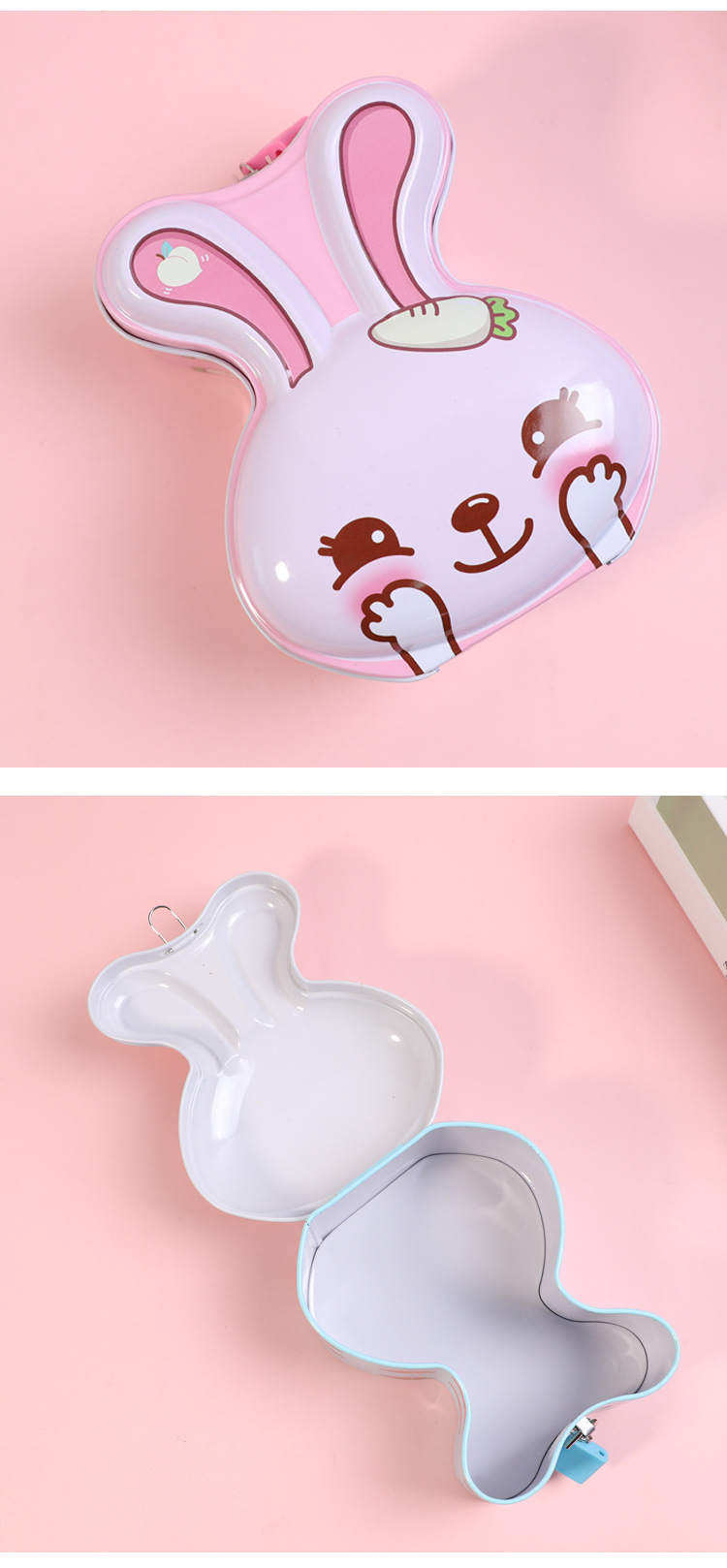 Self-owned brand, cute rabbit cartoon piggy bank with keychain, home decoration, piggy bank style, book safe, piggy bank pic 16