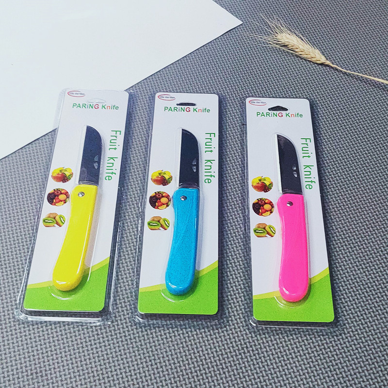 Factory direct supply of 1372 colorful folding knives, folding fruit knives, outdoor knives wholesale, 2-yuan supermarket pic 4