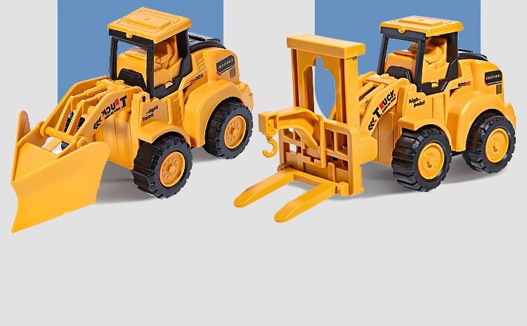 儿童按压回力小汽车玩具车惯性车工程车挖掘机推土机益智套装弹射详情14