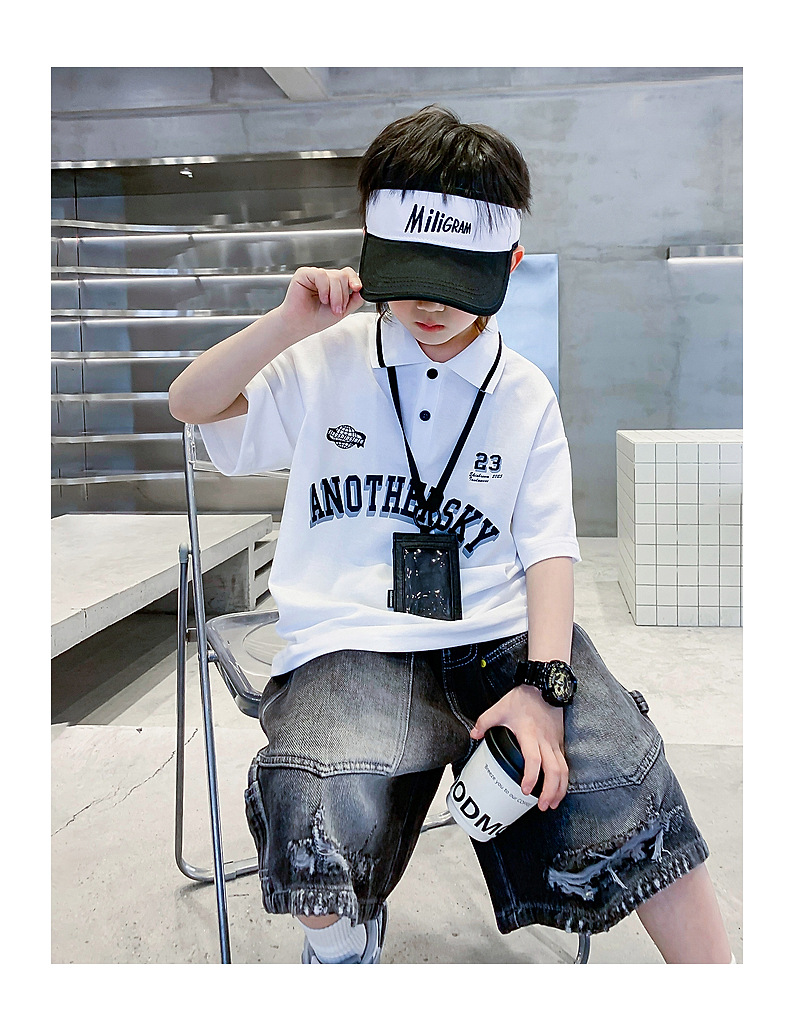 男大童夏季Polo衫运动短袖T恤2025新款儿童男孩夏装半袖冰感上衣详情17