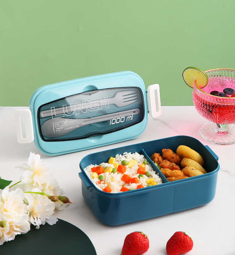 ins风微波炉加热塑料密封防漏分格带盖餐具饭盒 轻食沙拉盒酱料盒详情17