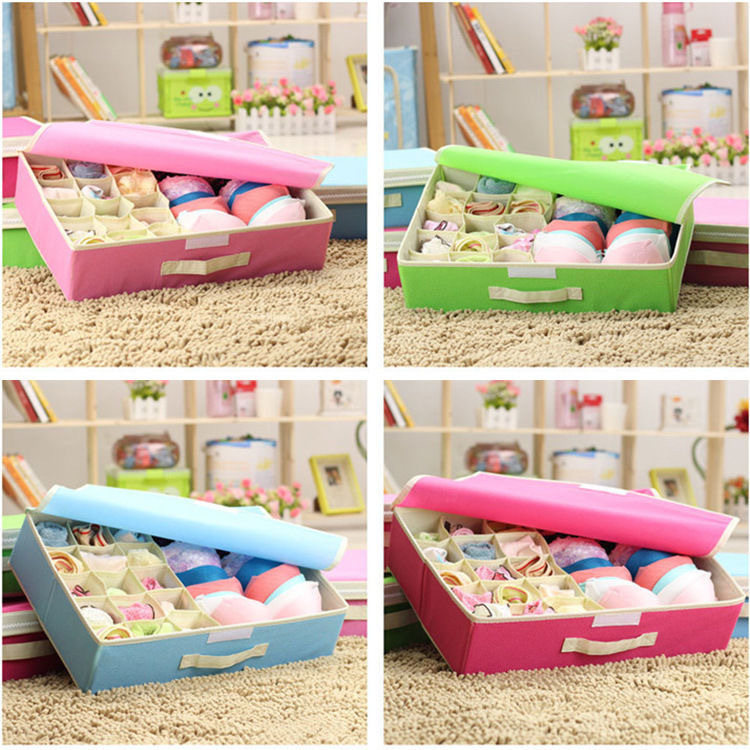 Bubble-patterned two-in-one multi-functional underwear storage box, non-woven bra, underwear and sock organization box pic 6