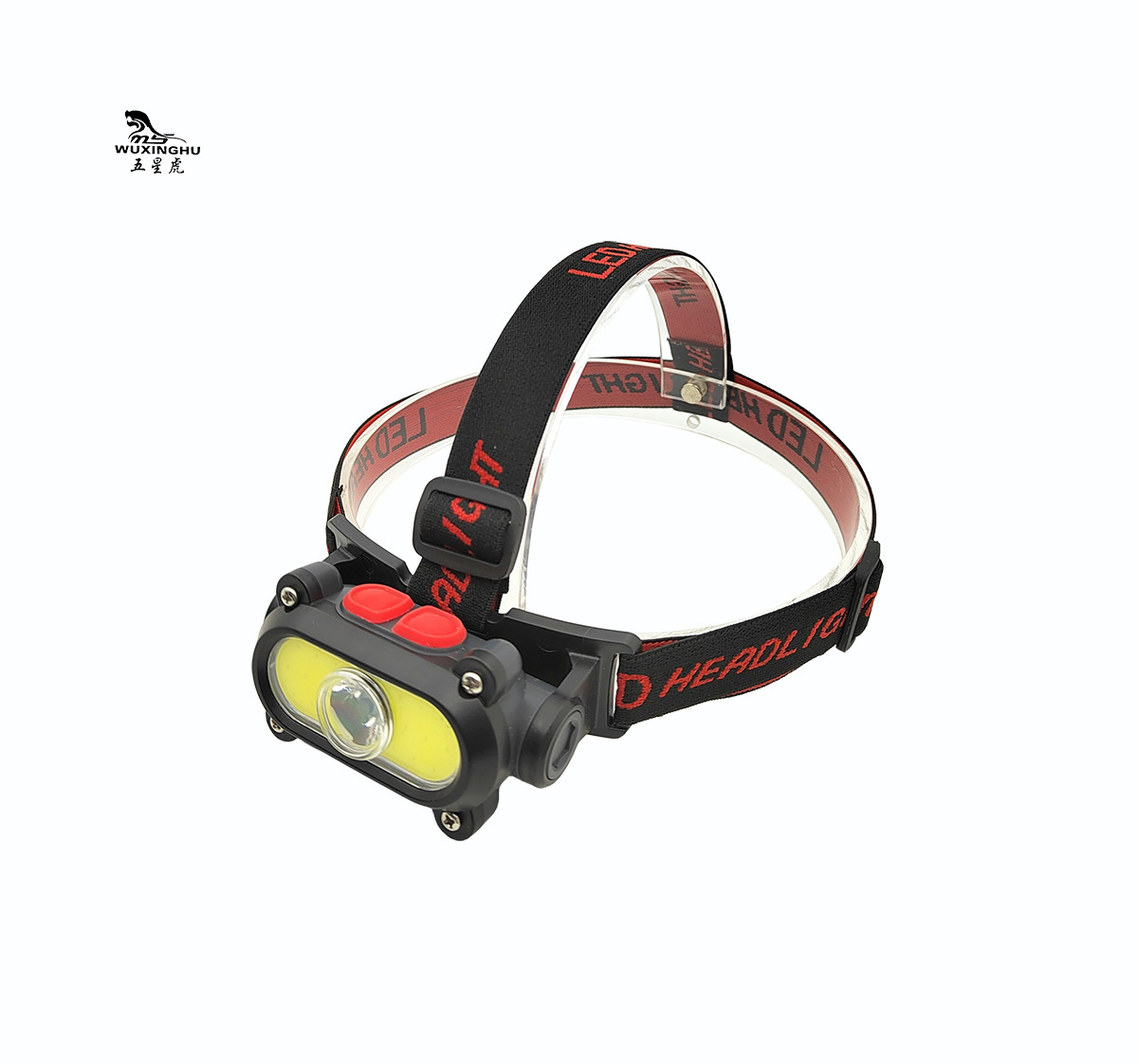 Cross-border bestseller COB+LED dual-light source lamp, USB charging red and white light charging headlamp, night running and fishing headlamp pic 2