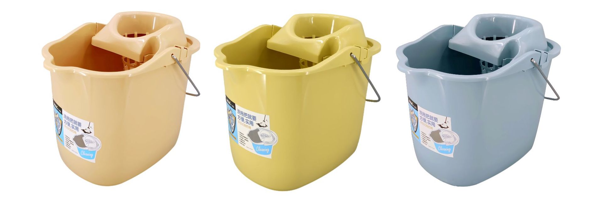 拖地桶家用加厚塑料拖把拖布桶地拖桶旋转拖把带轮单桶手动脱水桶详情10