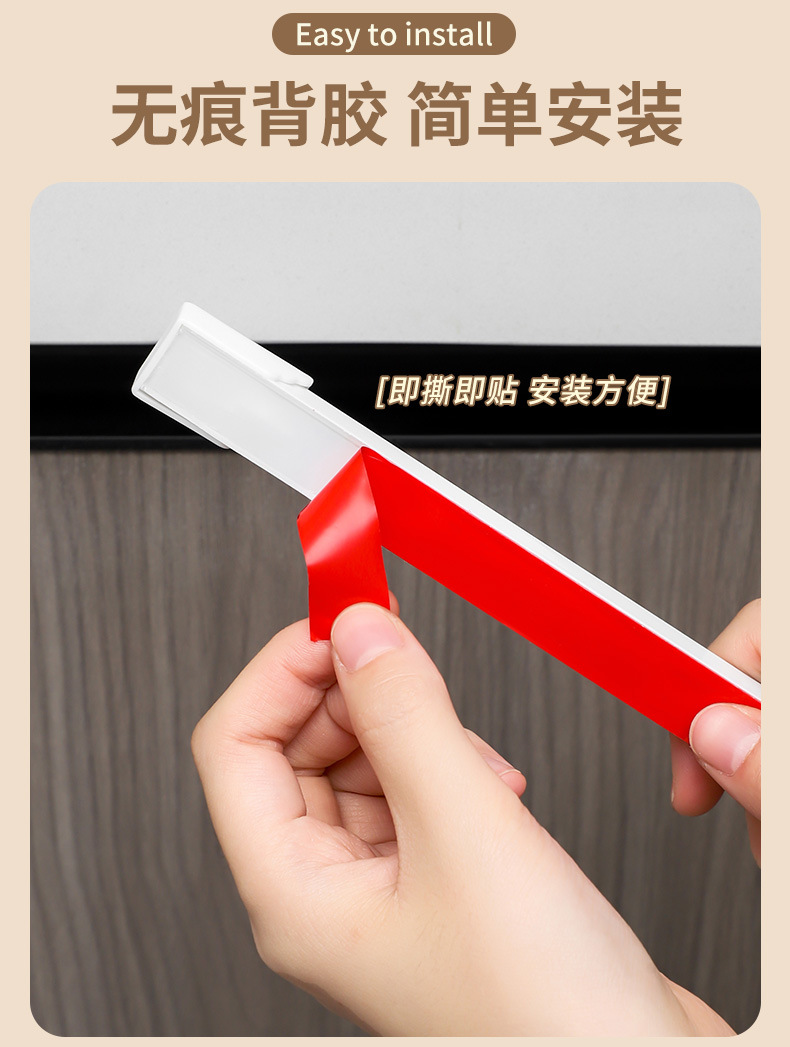 Kitchen storage sliding track hook cabinet door storage hook magic tool, no need for drilling, cabinet door rear storage rack pic 8