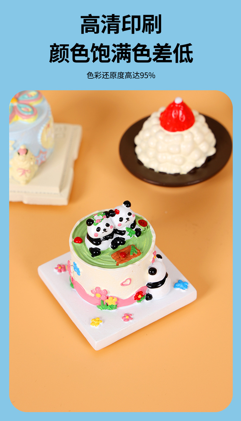 Simulated cake, food, refrigerator stickers, magnetic stickers, creative 3D stereoscopic afternoon tea, resin decorative magnetic photo stickers pic 4