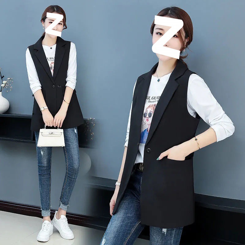 Fashionable vest for women, spring and autumn style, short black suit for petite ladies, small vest, Korean version, slimming, paired with a vest pic 2