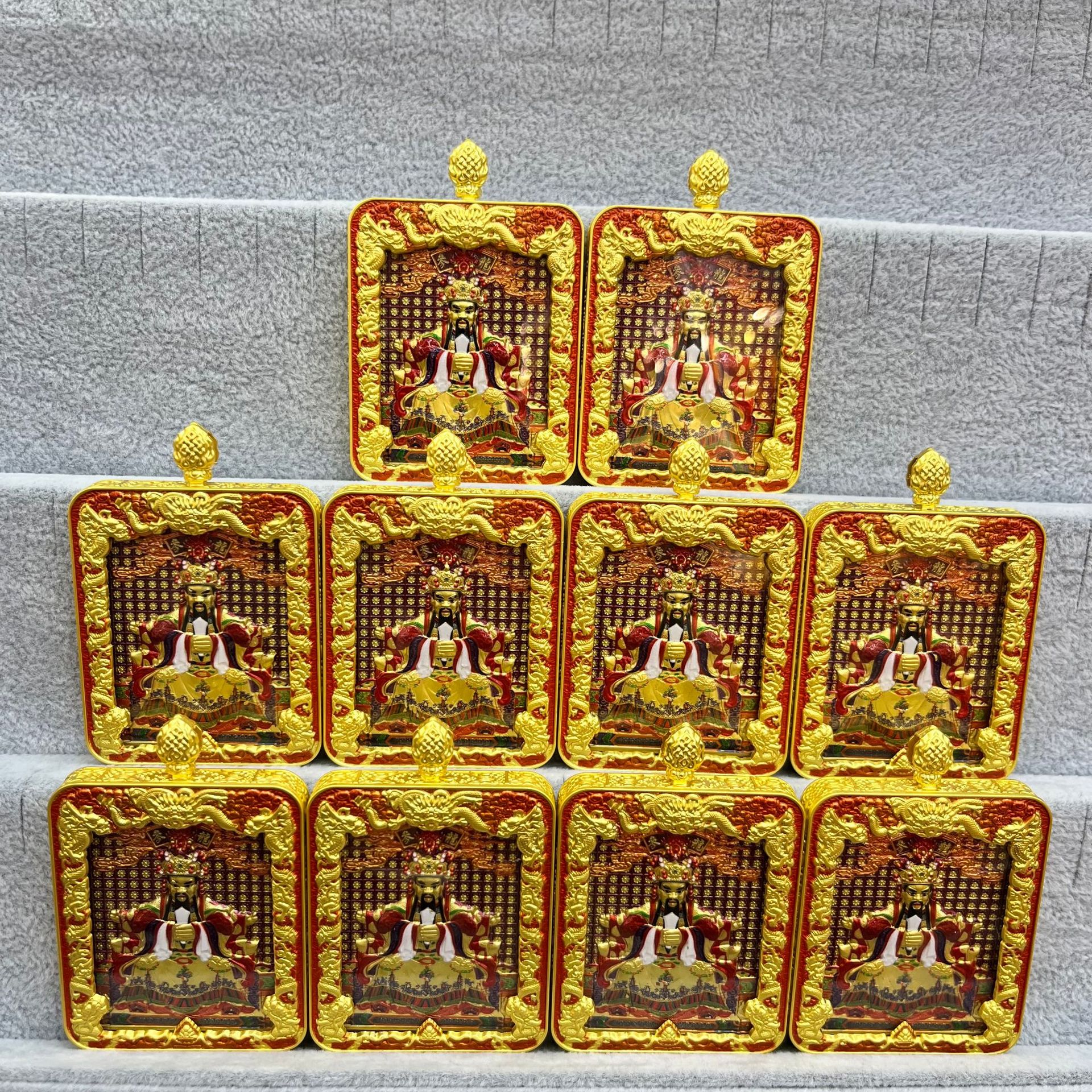 五台山唐卡浮雕双面款立体龙五爷吞金兽双面唐卡前世今生项链吊坠详情2