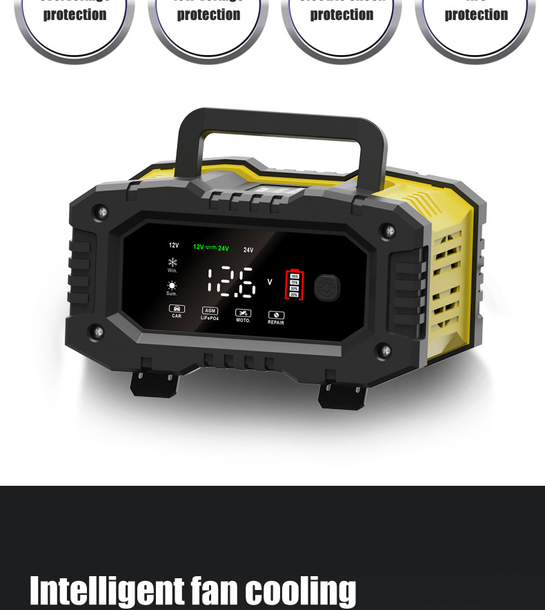 10A portable 12V24V motorcycle battery charger and portable car battery charger pic 19