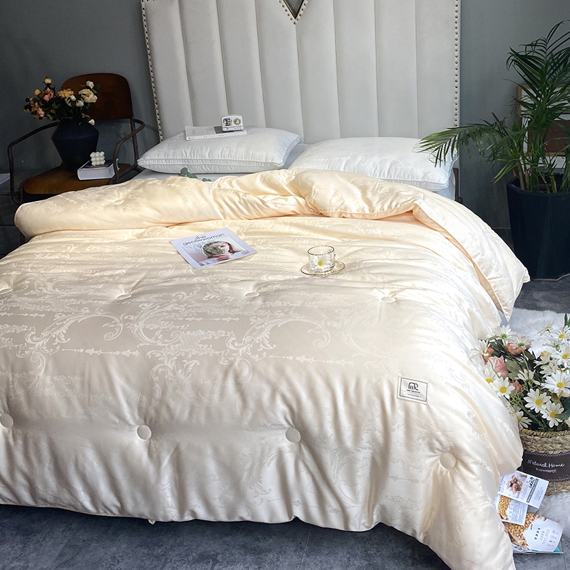 Light luxury 60S soy protein jacquard fiber quilt core, spring and autumn quilts, winter quilts, single and double soft quilts for students pic 22