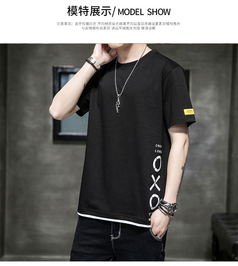 Short-sleeved T-shirt for men, Korean style, summer loose cotton T-shirt, cross-border new style, student bottom layer, half-sleeved shirt pic 29