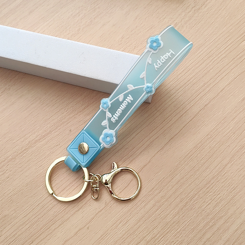 Transparent PVC soft rubber rope sand bottle keychain, girlish heart schoolbag hanging accessory, small gift hanging piece, keychain pic 20