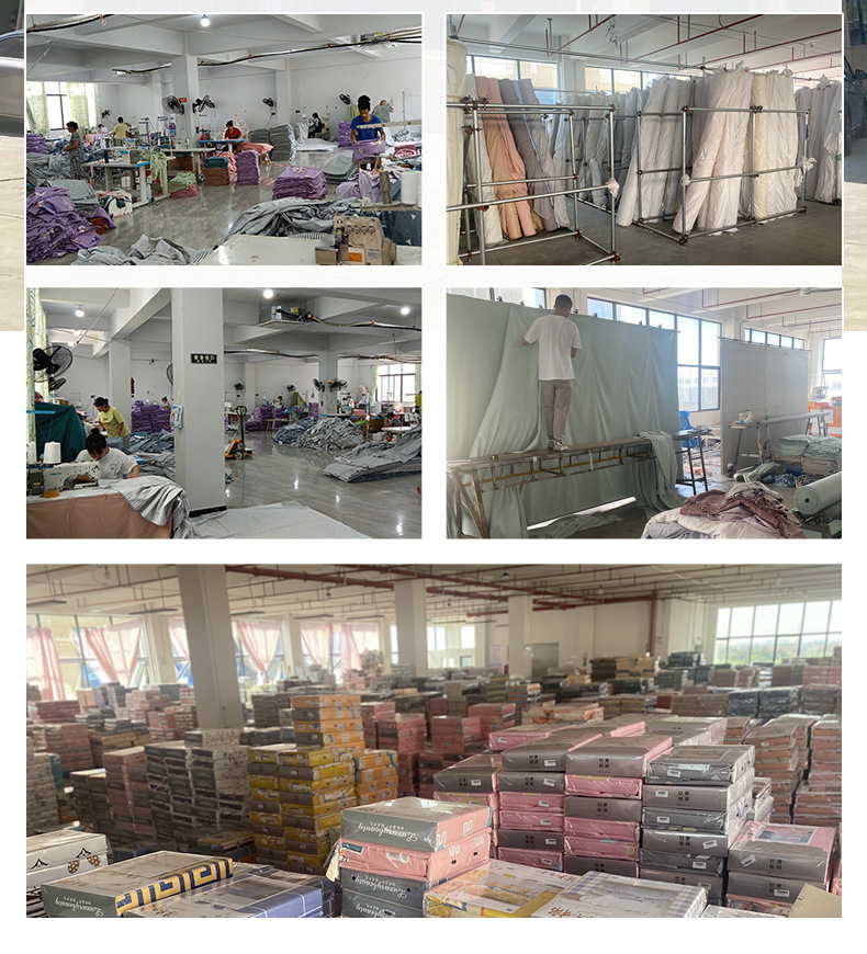 Nantong Home Textile solid color embroidered bedding four-piece set, brushed washed cotton Class a baby and mother grade quilt cover and bed sheet consignment pic 3