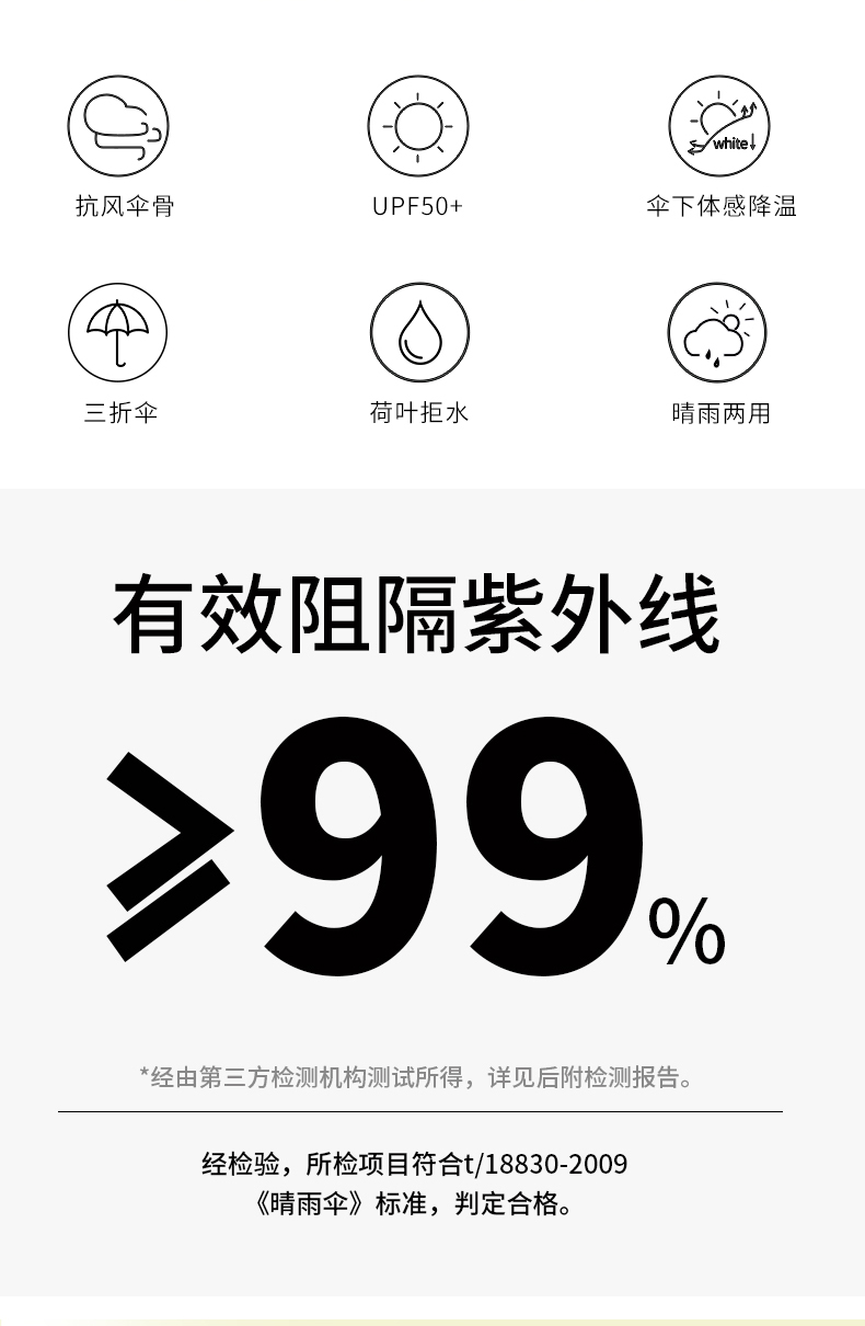 黑胶遮阳伞雨伞女晴雨两用太阳伞防紫外线小巧折叠伞男详情3