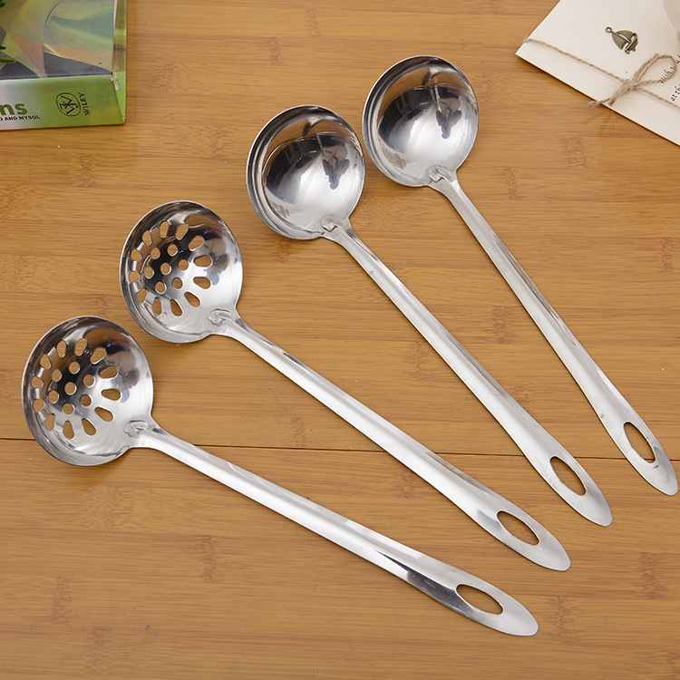 7cm stainless steel soup spoon for hot pot restaurant, household long-handled stainless steel soup spoon, strainer, hot pot soup spoon pic 1