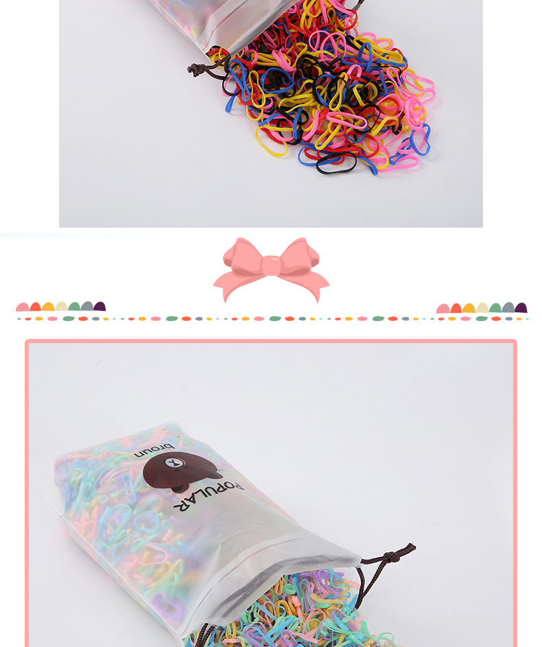 网红小熊袋装皮筋儿童不伤发橡皮筋女生编发皮筋一次性高弹皮筋详情11