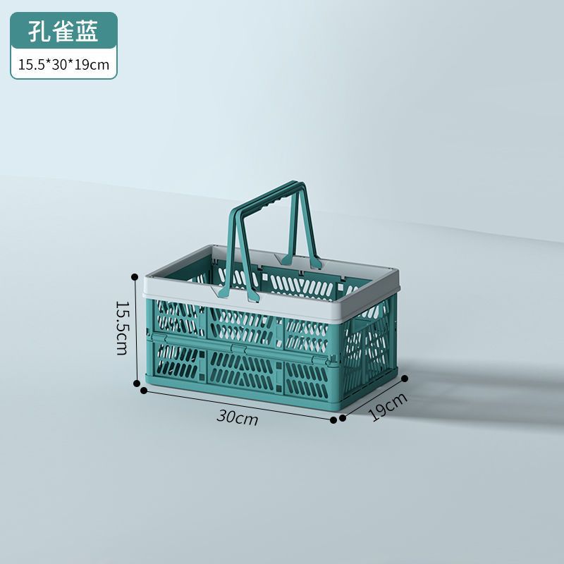 野餐可折叠菜篮子超市购物篮折叠户外塑料收纳买菜篮批发详情4