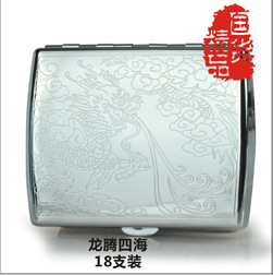 Double-gun cigarette box direct sales, antique copper 320 ultra-thin cigarette box, 16-piece automatic metal cigarette box wholesale pic 5