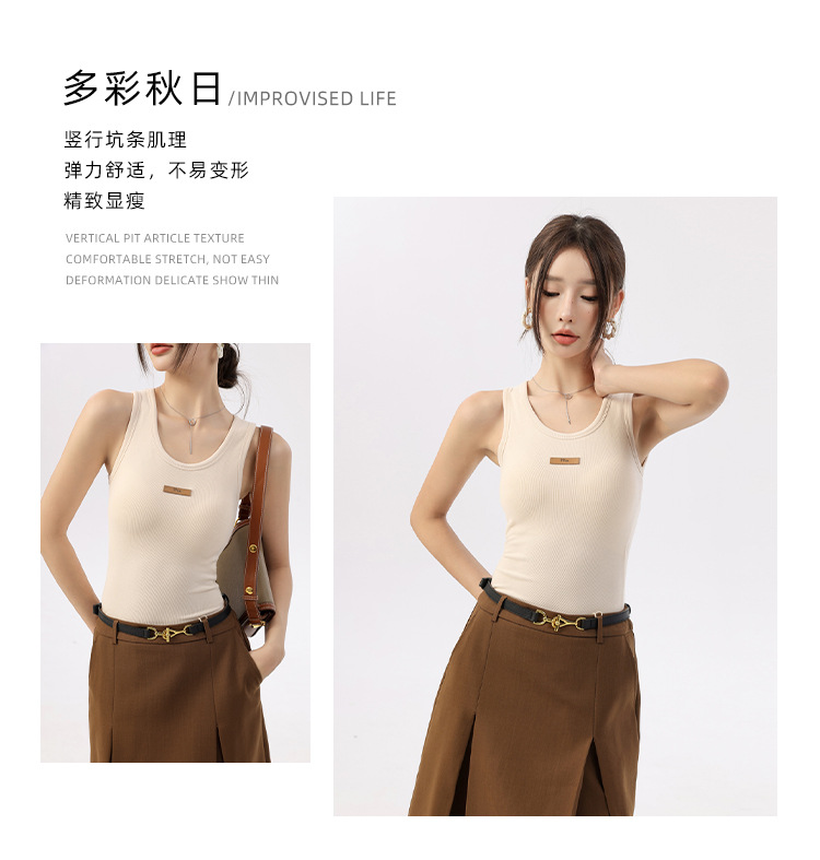 300g cashmere thermal vest for women, one-piece with chest pad, winter thickened and fleece base suit, inner top pic 4