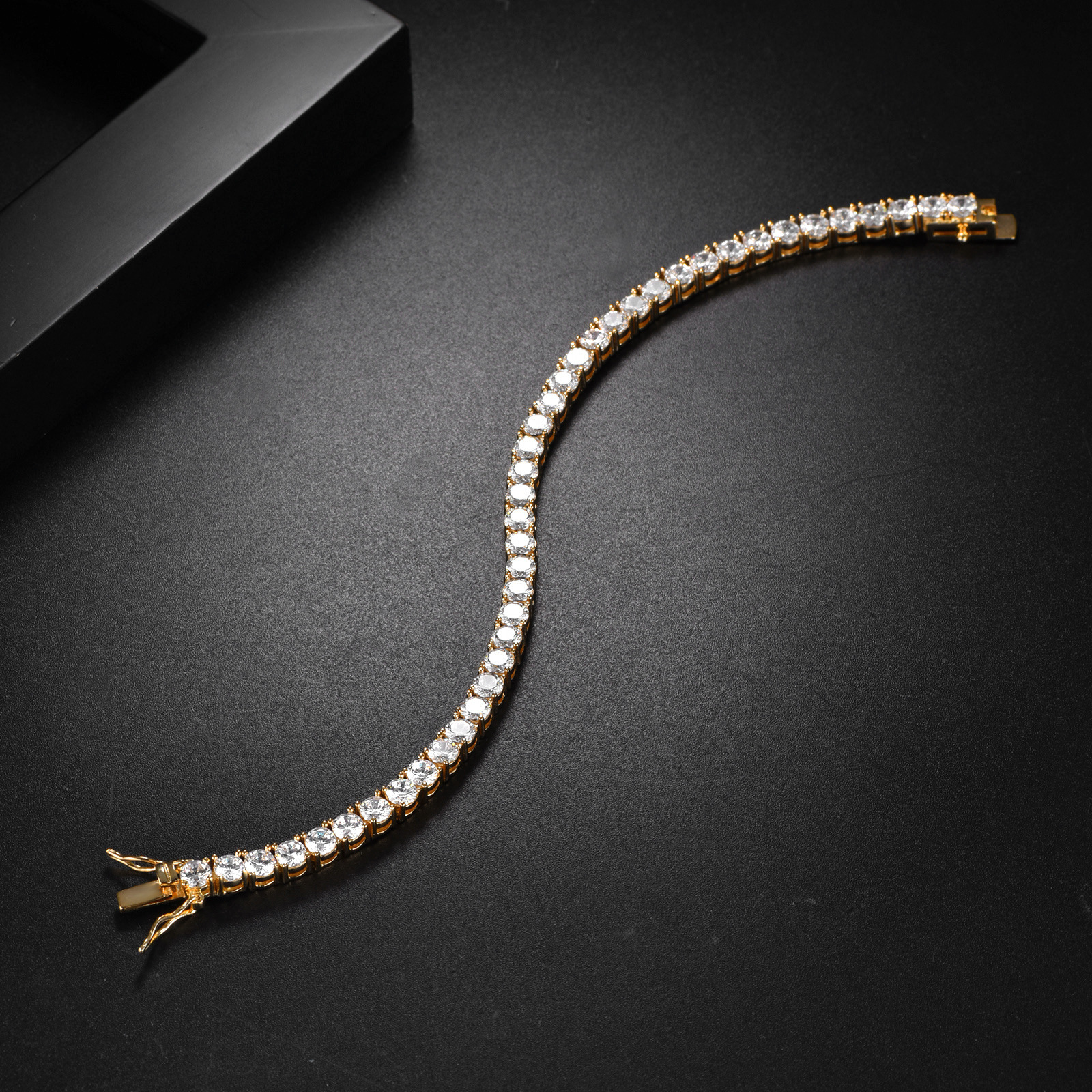 TennisChain欧美饰品2-6MM网球链 时尚男女士嘻哈锆石手链高级感详情3