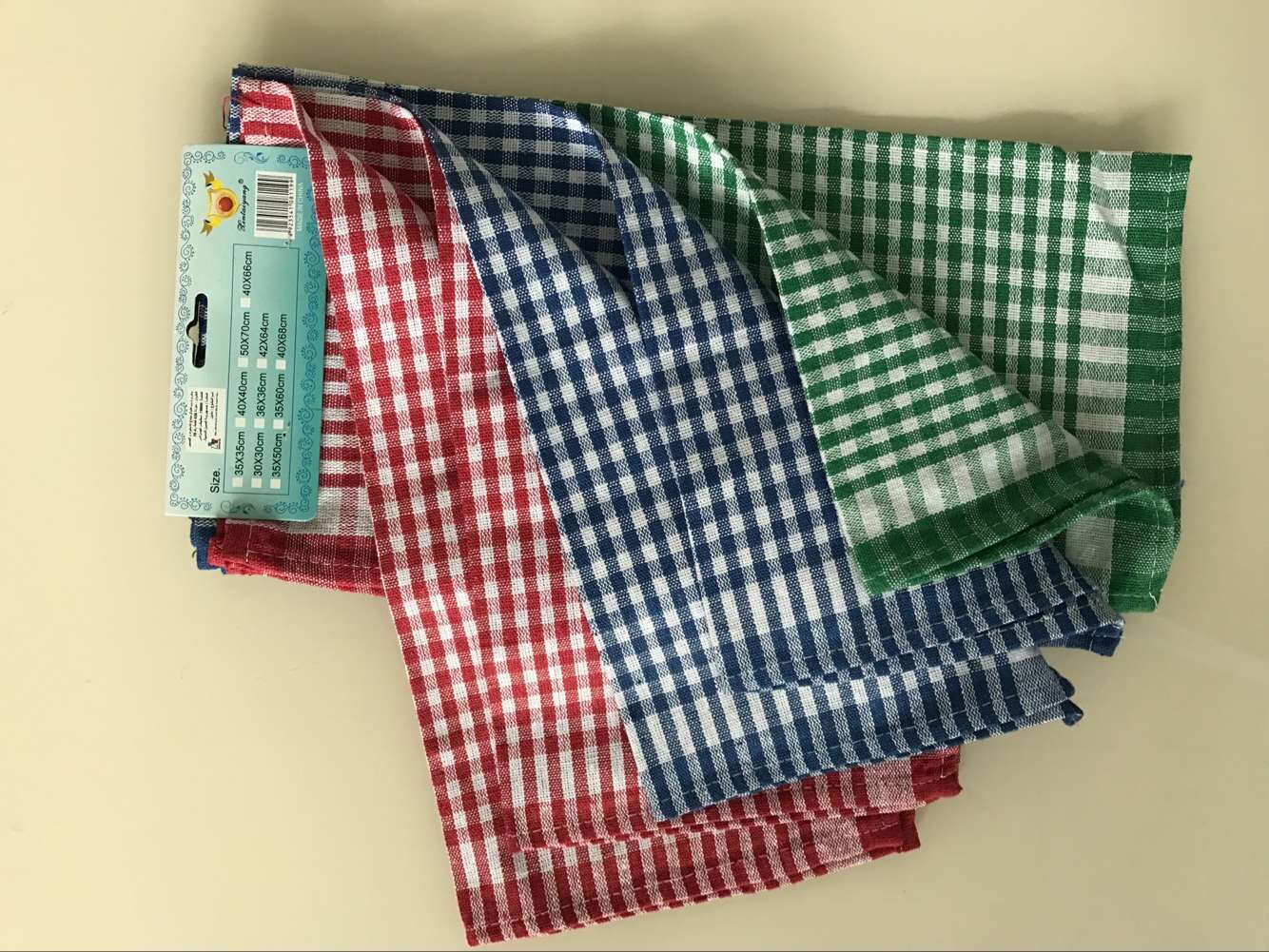 Venta directa de fábrica toalla de té a cuadros de hilo de algodón 40*40cm en stock limitado pic 6