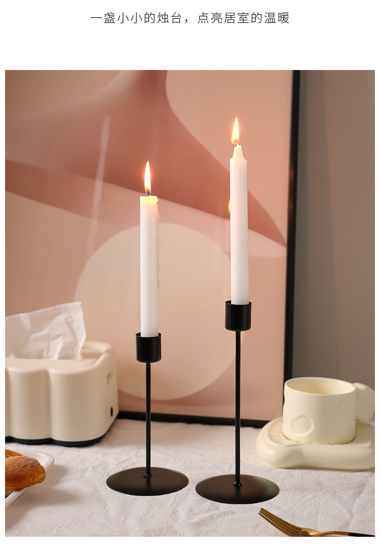 Nordic home light luxury style candlestick ornaments, retro candlelight dinner props, simple home romantic table decorations pic 16