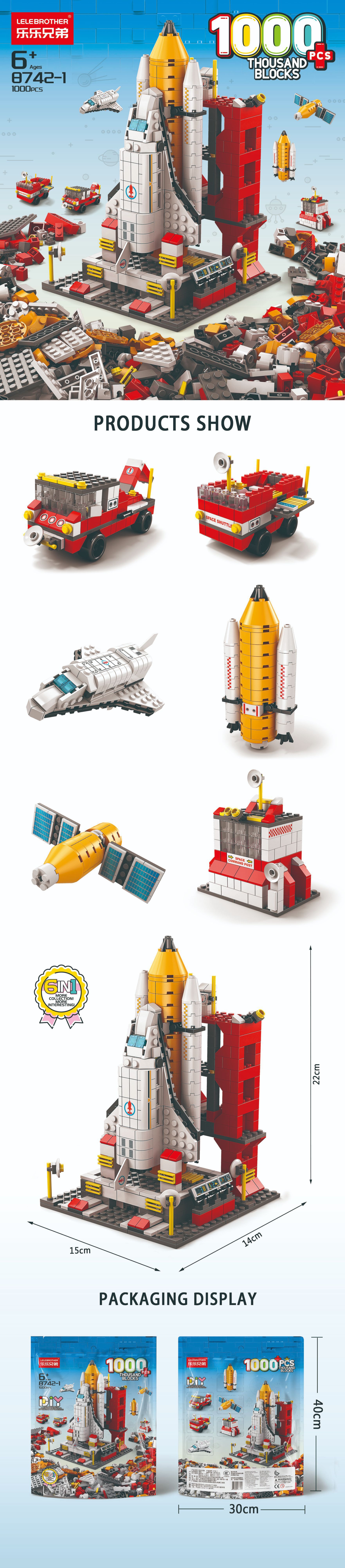Al por mayor compatible con el modelo de la nave espacial de lego para niños niños ensamblados bloques de construcción puzzles educación temprana pequeños juguetes de grano regalos pic 4