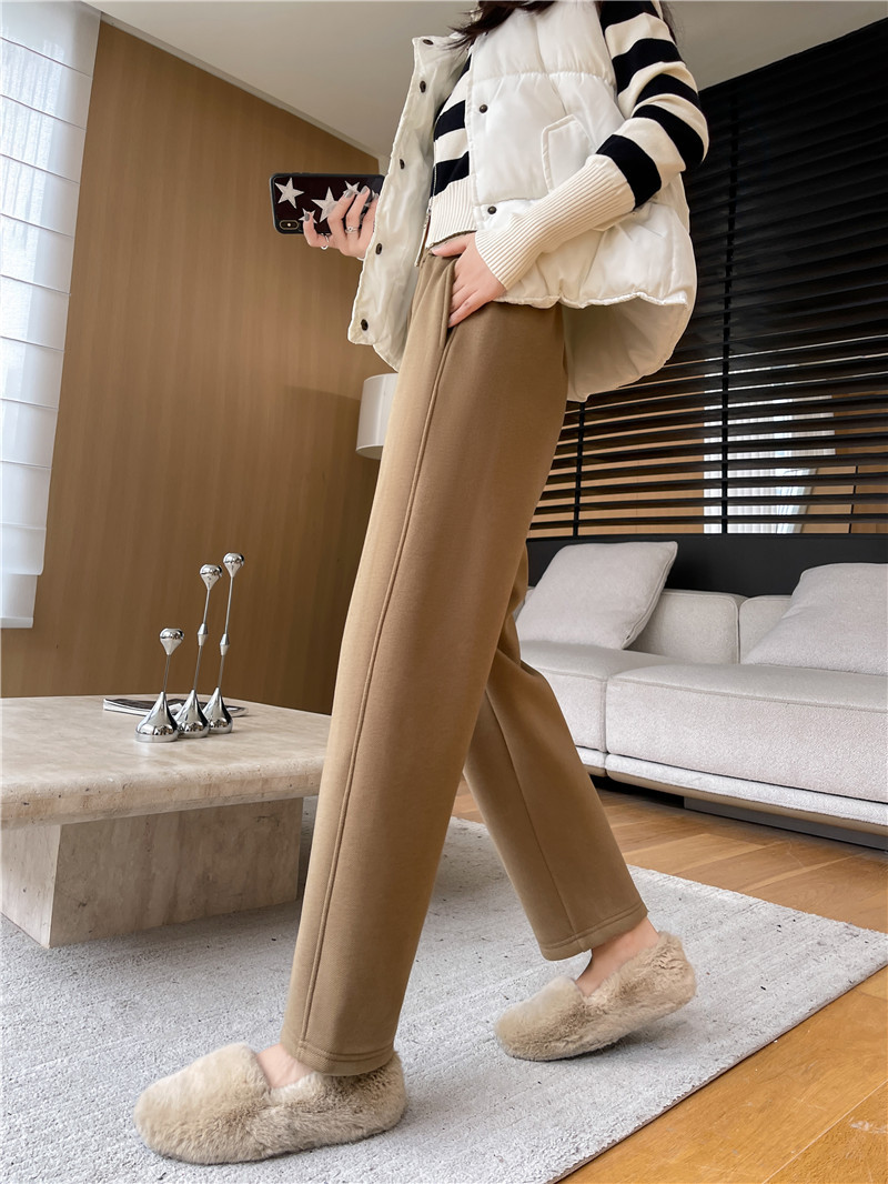 【温暖一条过冬】巨显瘦好搭的毛呢裤女加绒加厚显瘦高腰九分裤详情8