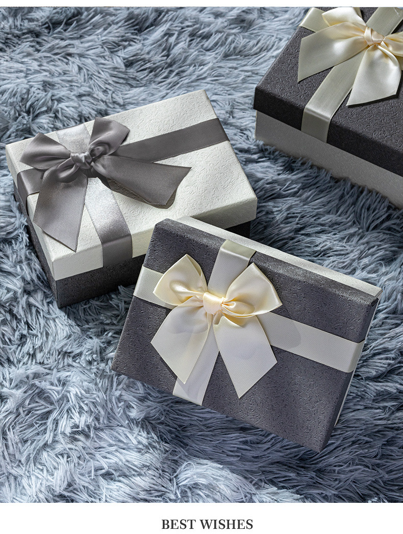 现货天地盖礼品盒韩版蝴蝶结礼物盒长方形精美创意包装盒伴手礼盒详情6