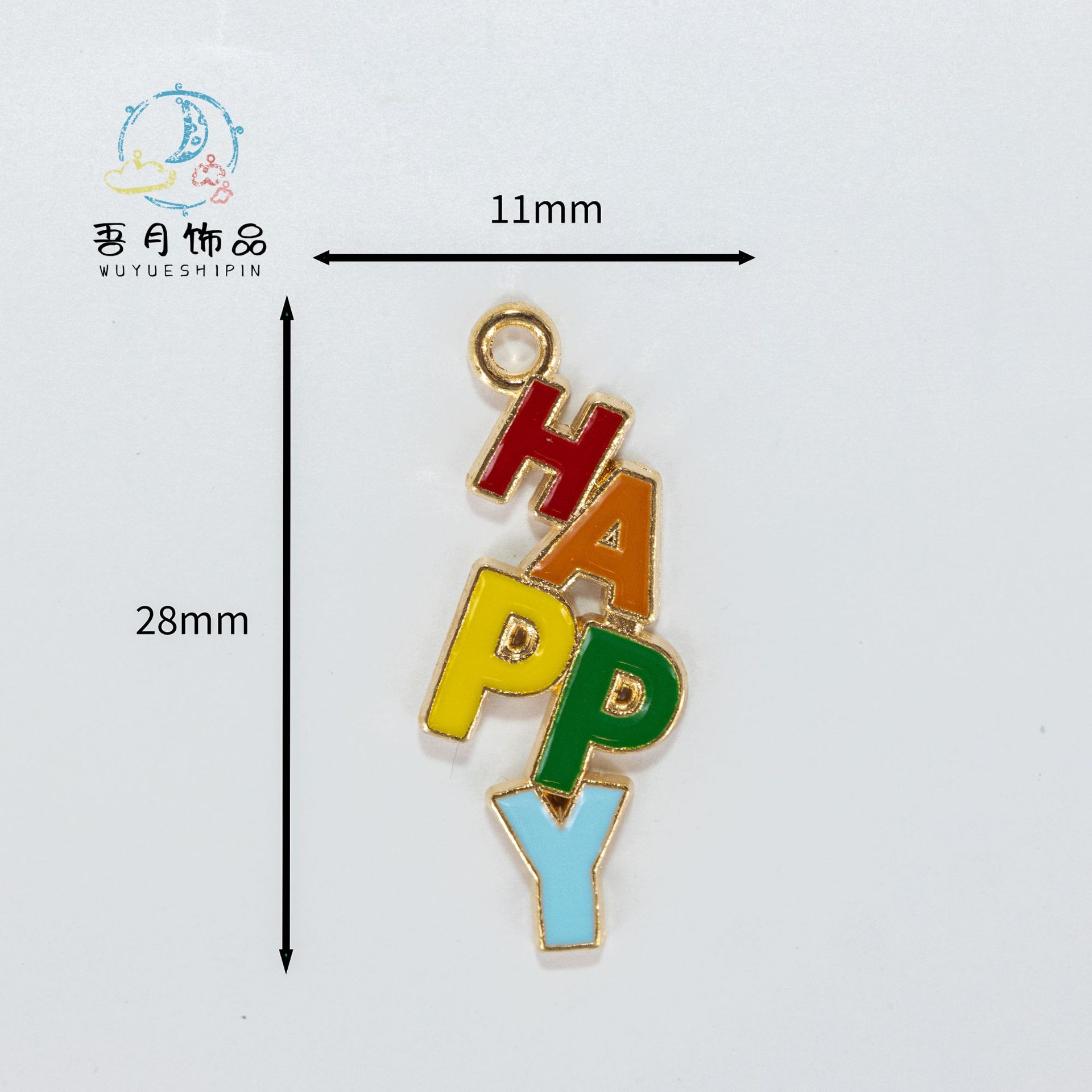 彩虹滴油合金饰品配件项链手链耳环耳饰手工diy材料义乌批发厂家详情5