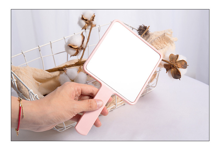 Handheld square mirror advertising creative square makeup mirror DIY portable high-definition handle mirror making logo wholesale mirror pic 28