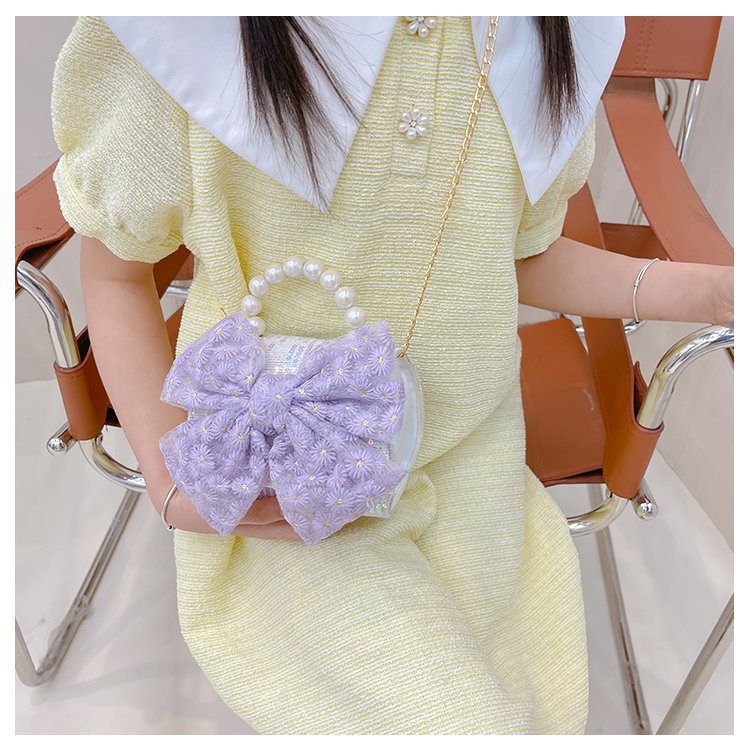 可爱女童斜挎包小香风时尚儿童手提斜背包包公主淑女珍珠包单肩包详情40