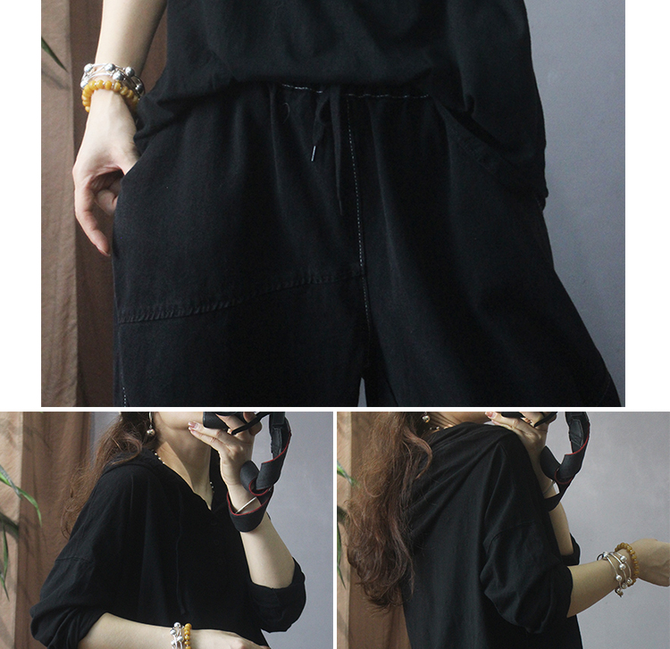 Nueva camiseta de manga larga con capucha mujer 2022 retro holgado commuter button legging pic 32