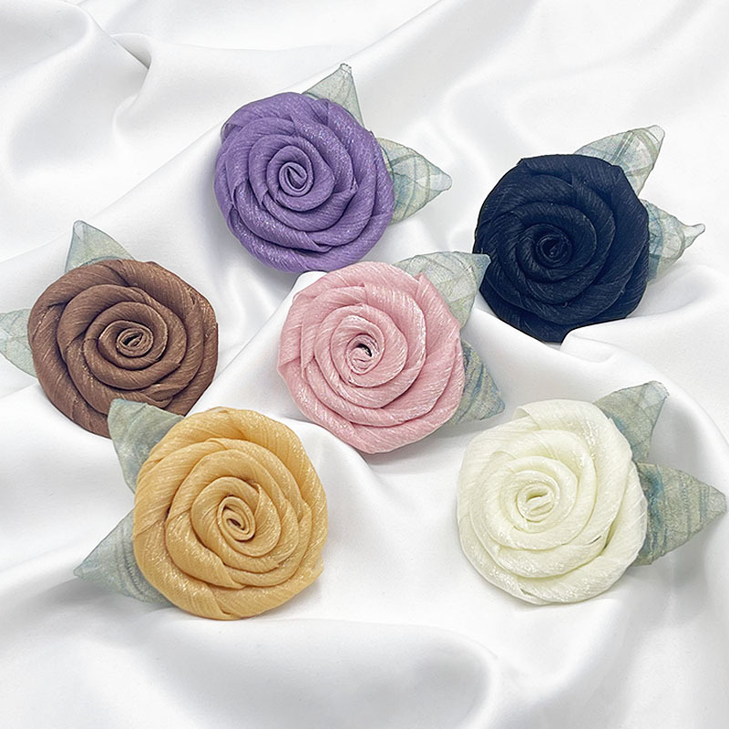 Chiffon fringed flowers, handmade flowers, diy accessories, headwear, clothing, semi-finished product accessories, three-dimensional fabric flower accessories pic 5