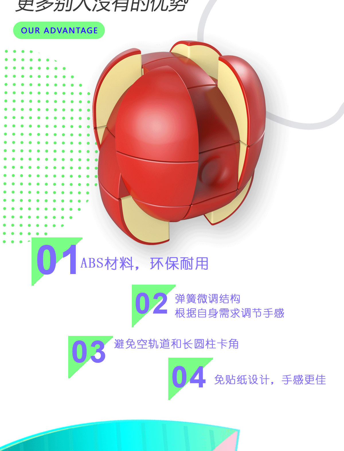 Cubo mágico de manzana juguete cubo mágico de 3 órdenes puzzle cubo mágico alienígena pic 5