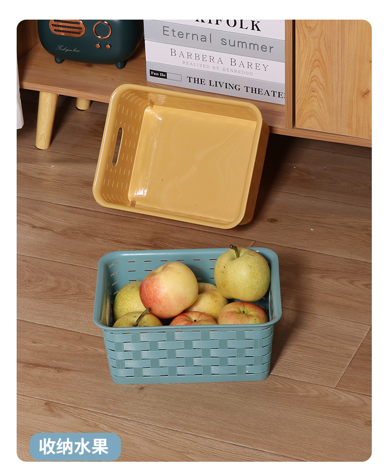 Wholesale of anti-willow woven baskets, plastic storage baskets, office stationery, cosmetics and medicine storage baskets in stock. Can be printed with L pic 7