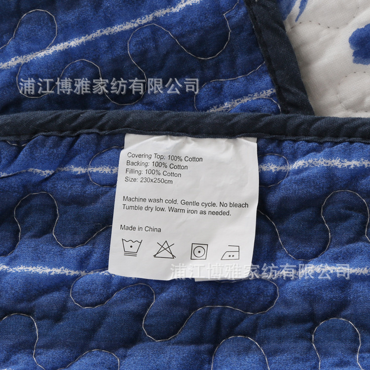 Export Amazon supplies pure cotton bed covers, quilted floral washed quilts, three-piece sets, quilted quilt factory wholesale pic 19