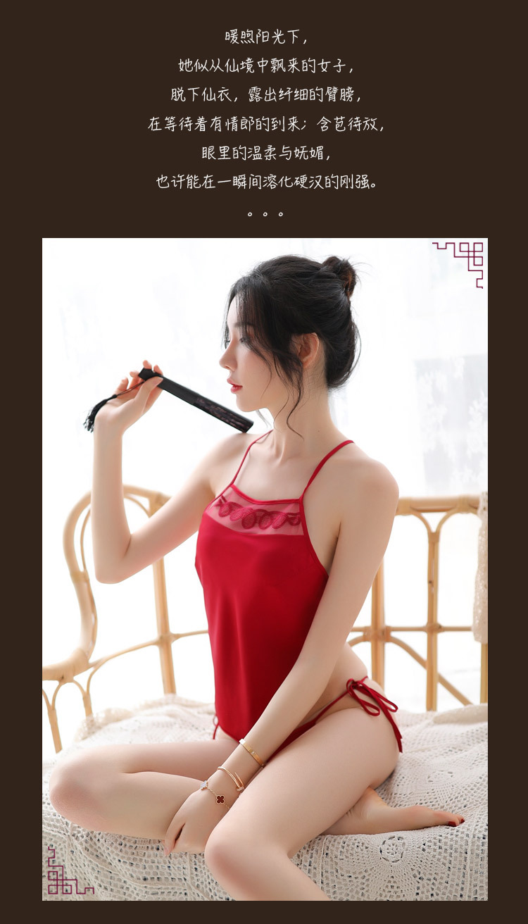 情趣内衣女刺绣绑带式古典民国性感睡衣火辣诱惑分体肚兜详情5