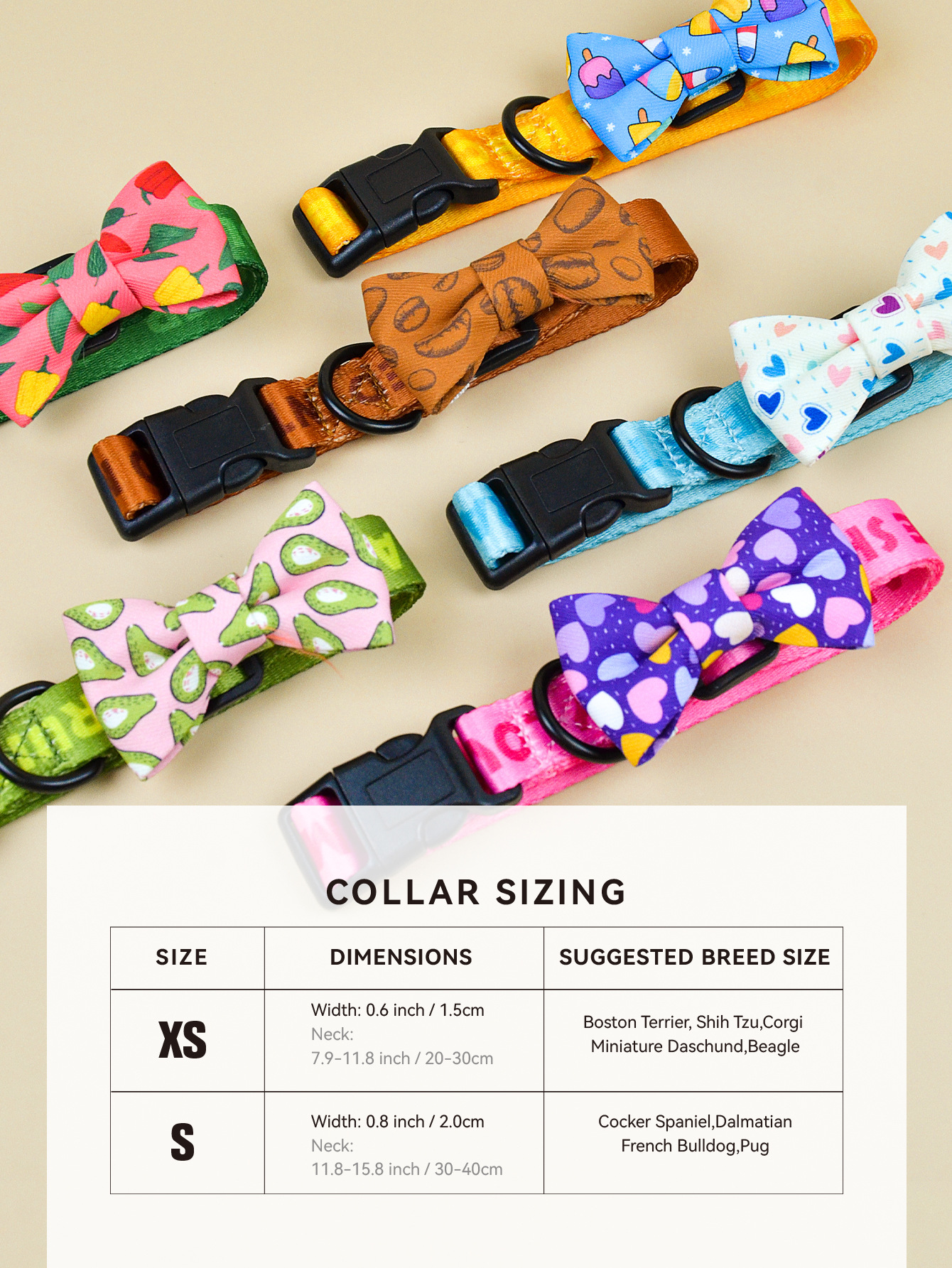 New cross-border summer cute pet collar and bow tie, double-sided printed cat and dog bow tie, cartoon bow tie pic 4