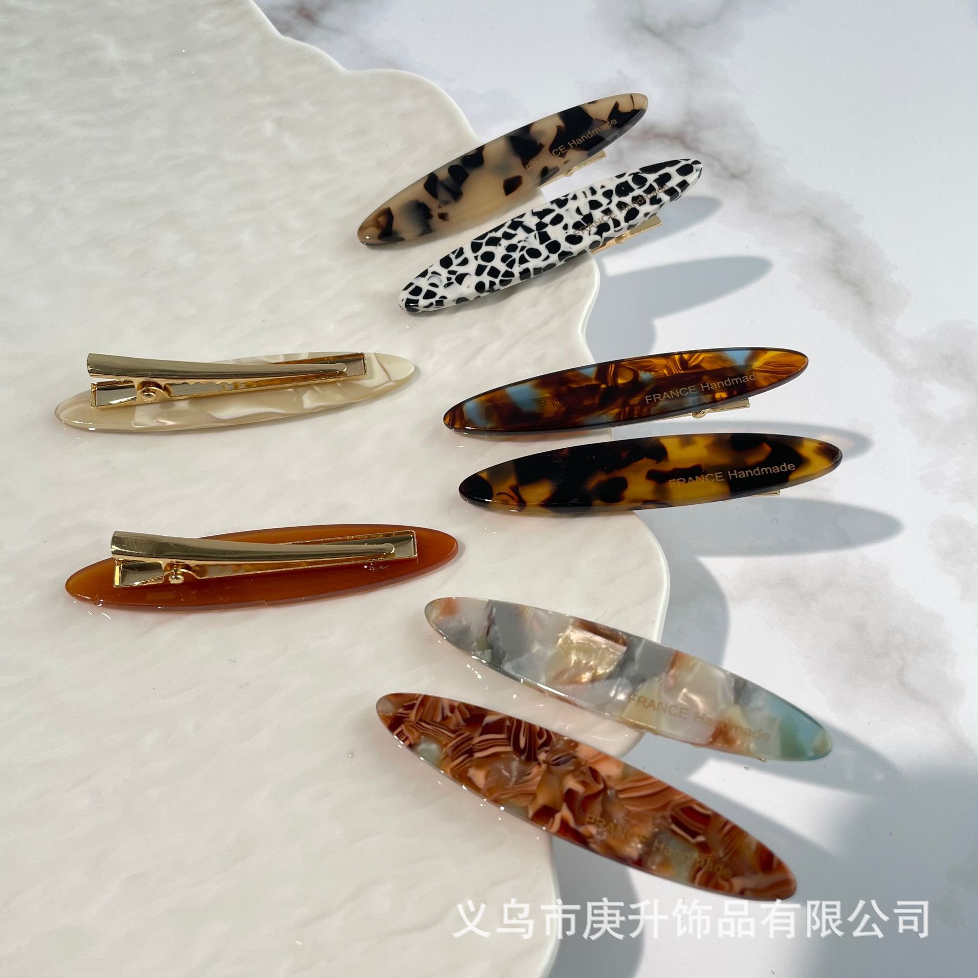 Korean atmosphere acetate crushed hair clips, side clips, simple straight clips, duckbill clips, summer high-end style bangs clips for women pic 11